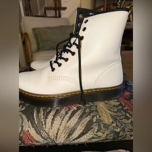 Dr. Martens, White, Smooth Leather